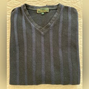 PRINCIPE Made in Italy Textured Cotton Blend V- Neck Sweater Size L